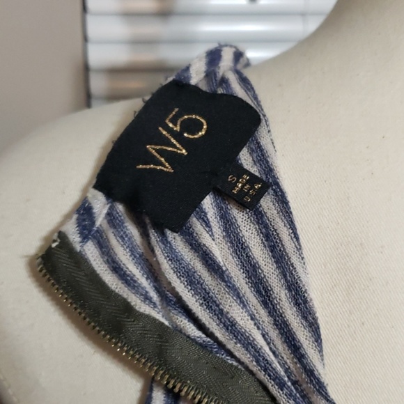 W5 Navy & Gray Striped Razor Back Size Small - Picture 3 of 3